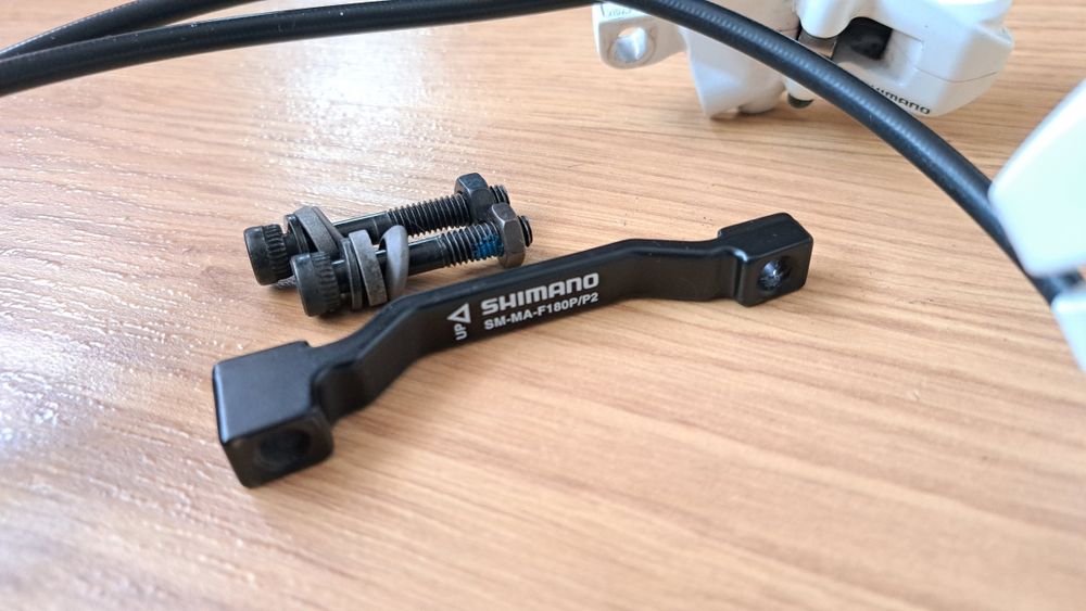 Хидравлична дискова задна спирачка Shimano бяла