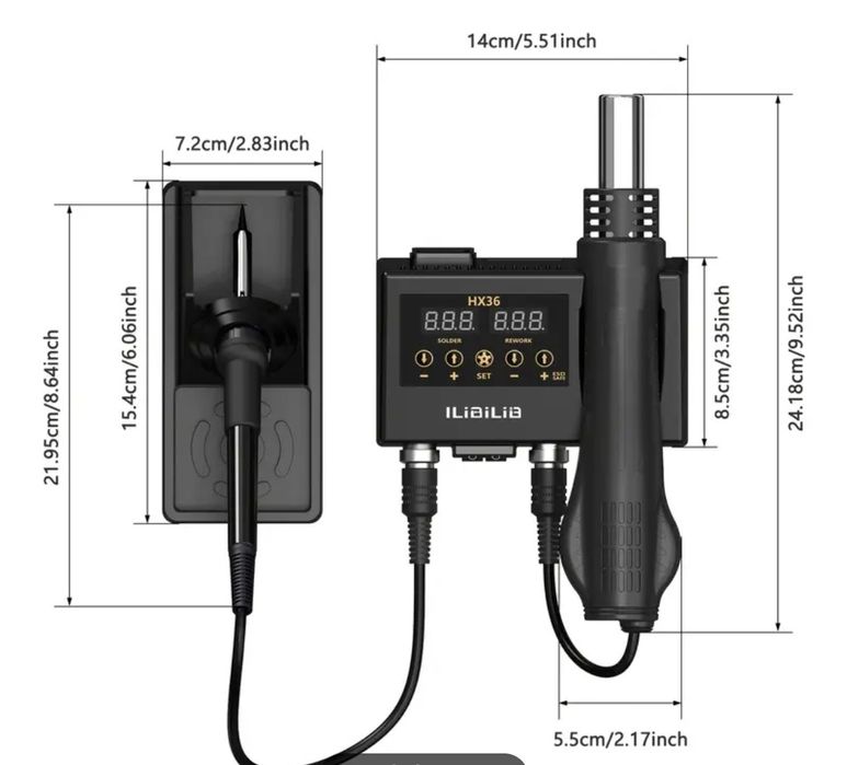 Statie aer cald  2in1, suflantă, statie lipit, pasta flux lipit