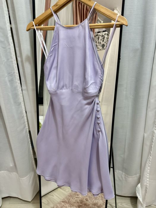 Rochie furou scurtă cu nasturi îmbrăcați lila Zara mărimea XS