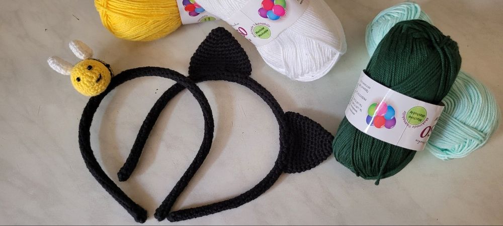 Вязаная заколки, резинки и ободки ручная работа производства Турции