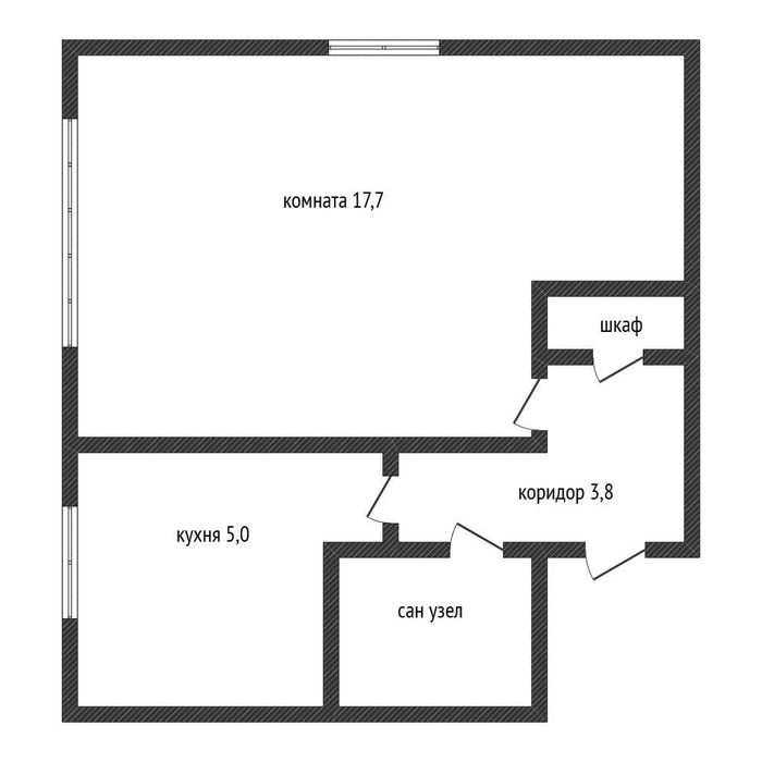Однокомнатная малосемейного типа