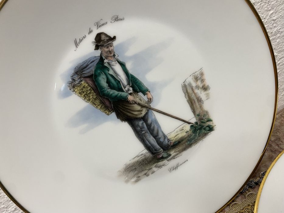 Немски чинии пана за стена златен лант зелен печат