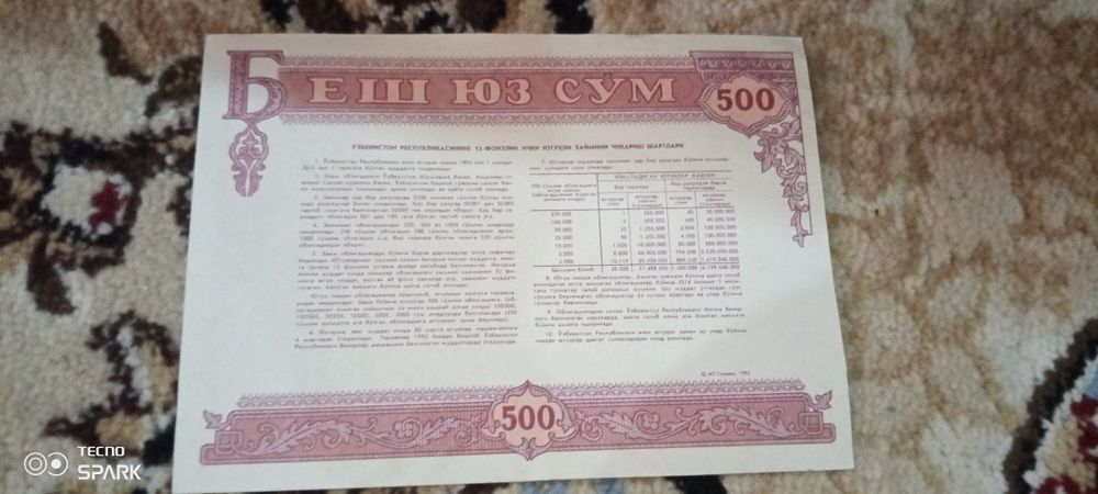 Besh yuz soʻmlik oblikatsiya