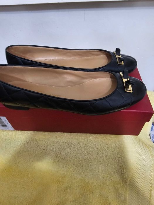 Balerini Salvatore Ferragamo – Piele Matlasată Neagră