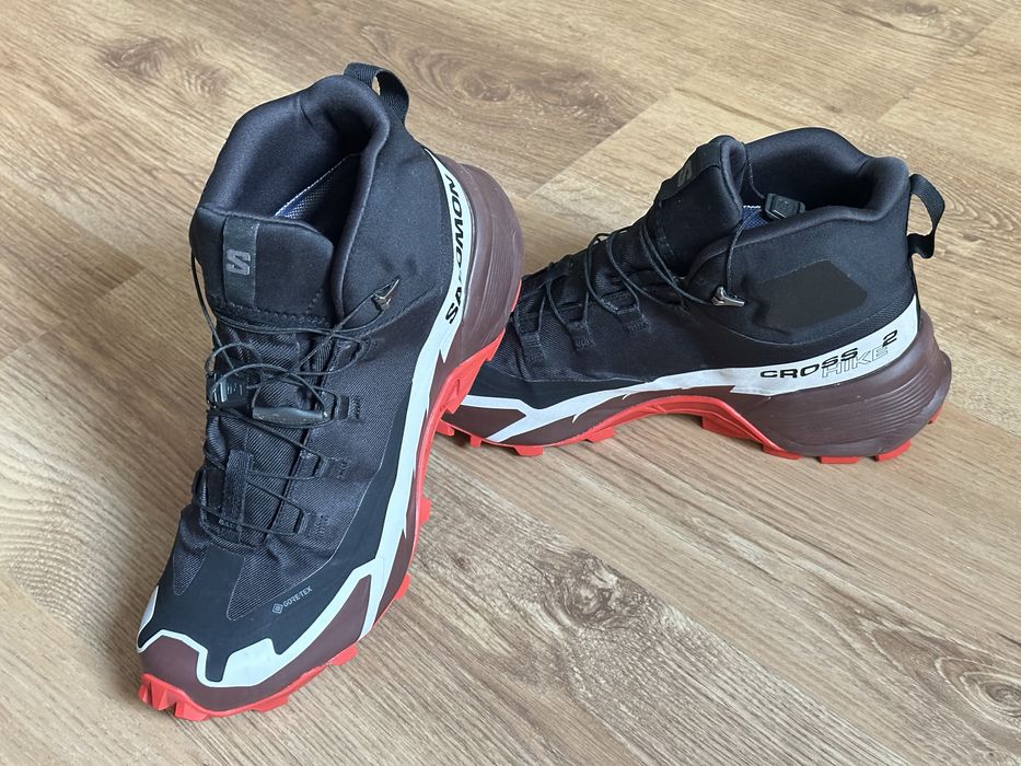 Ghete Salomon Cross Hike Mid Gtx 2 marime 42 impermeabili GORE-TEX hiking trekking drumetii munte zapada iarna 3 sezoane