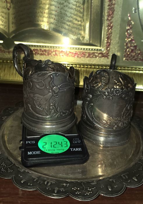 Антикварные царские Подстаканники. Серебро 84 пробы По Цене за 1 грамм