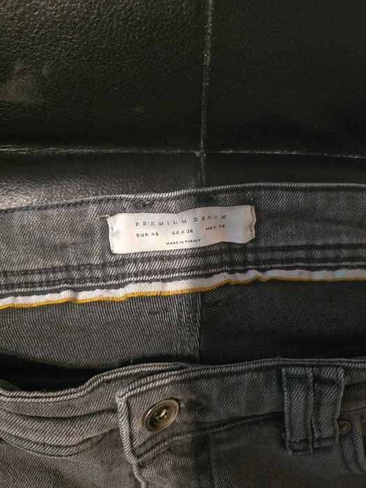 Zara Premium Denim – Blugi bărbătești gri, mărimea EUR 46