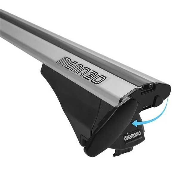 Bare transversale aero Menabo Leopard Silver XL pe bare longitudinale