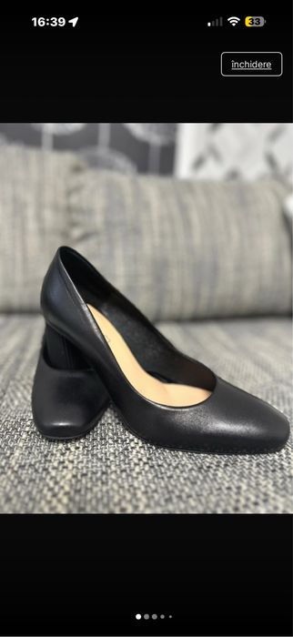 Pantofi cu toc din piele naturala