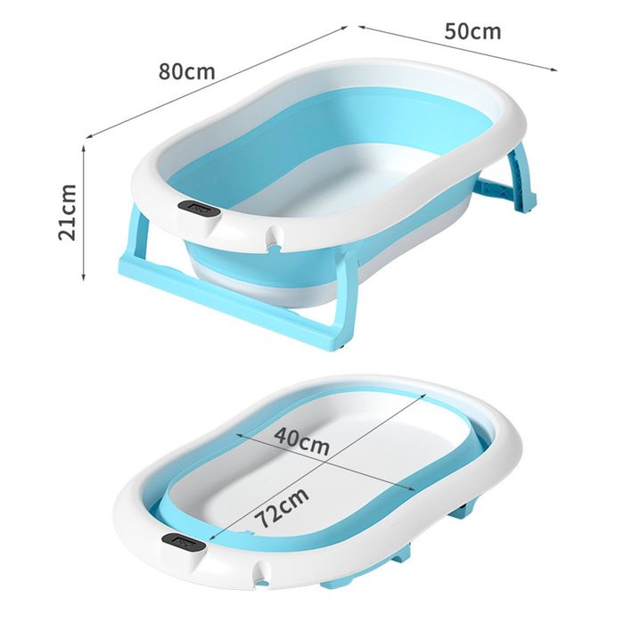 Доставка бесплатная Складная детская ванночка с термометром + матрасик