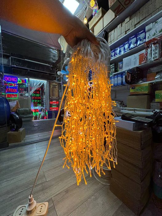 Гирлянда дождик , бахрома 20 и 50 метровые , удачный , герметичный