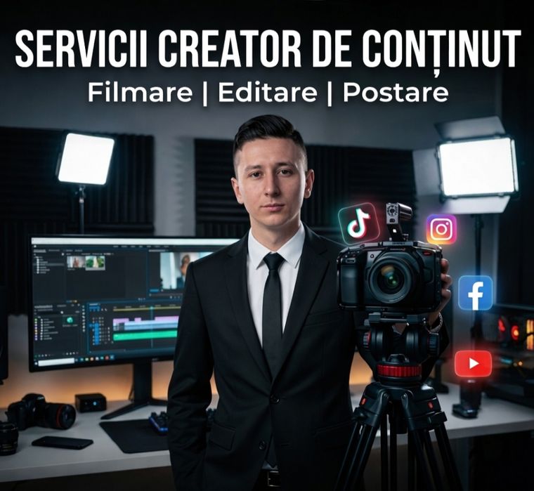 Servicii Creator de Conținut – Filmare & Editare Profesională