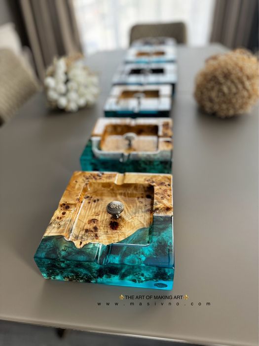 Пепелник за пури и цигари от Уникален Американски Орех | Подарък