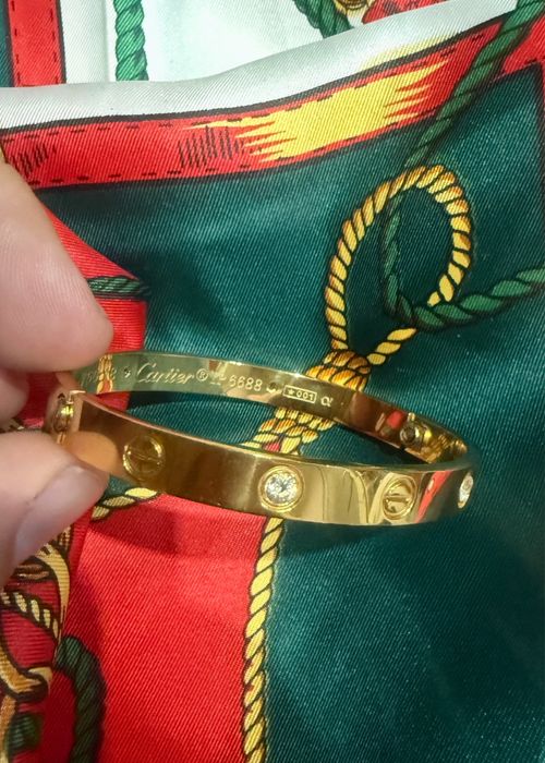 Cartier гривна позлатена 18 к 120 микрона