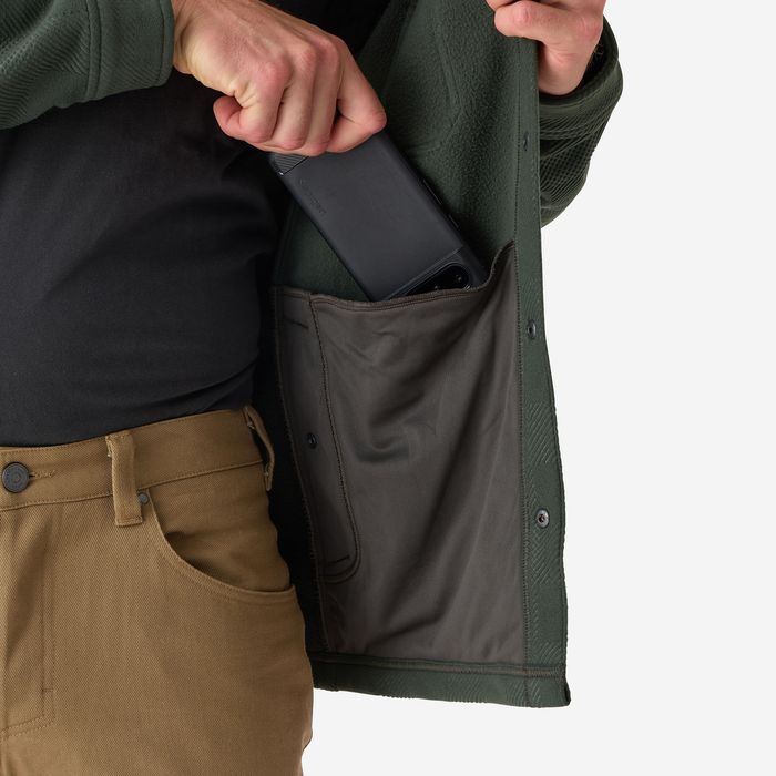 Cămașă Groasă Polar 100 Verde Bărbați - S - produs resigilat Decathlon