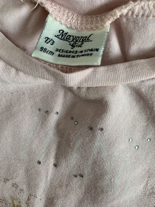 Комплект за момиче Mayoral тениска и дънкови къси панталонки 98