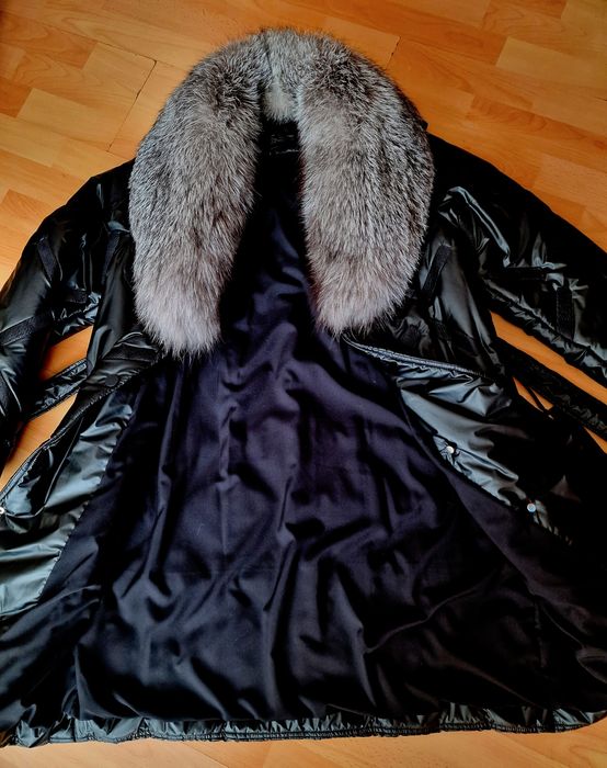 Haina matlasata  sezonul rece,guler detasabil vulpe naturală