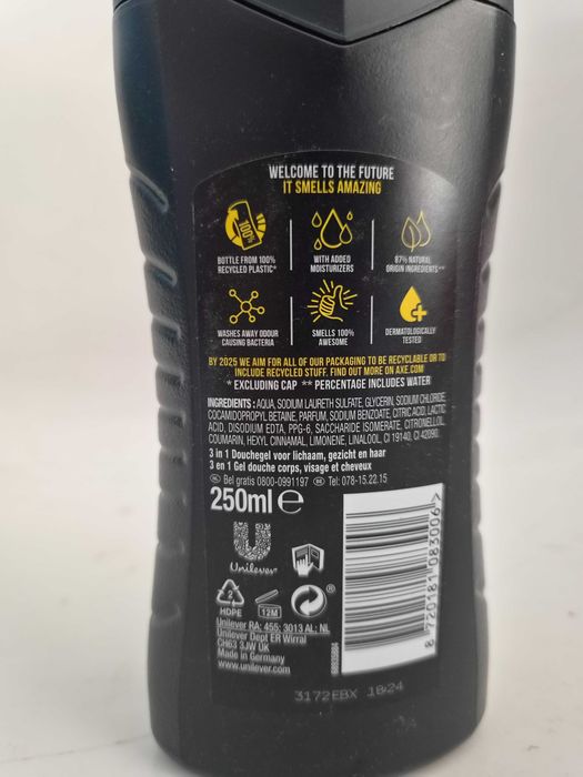 1 бр-2.99€ 3 бр-6.99€ AXE душ гел 3в1 250мл, микс аромати
