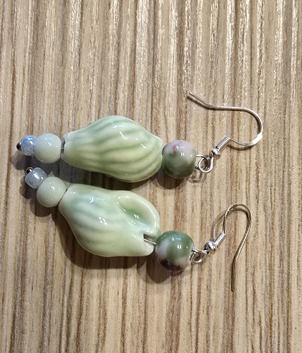 Set 3 perechi cercei handmade cu mărgele  ceramica – modele marine