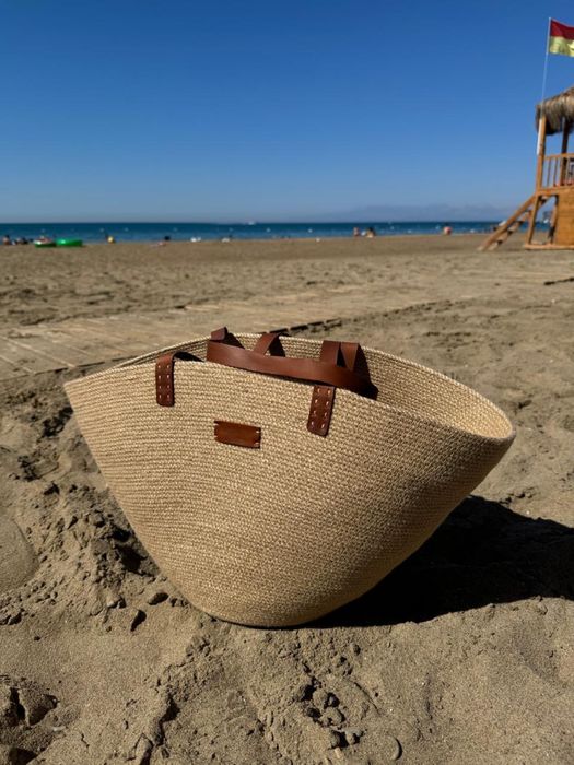 Женская сумка солома хлопок