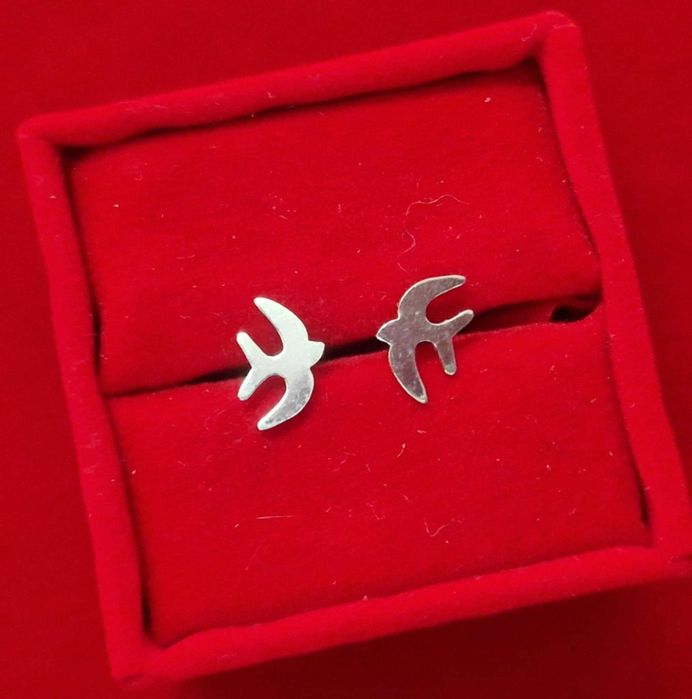 AG159,cercei argint 925,noi/marcati, pasari, model inedit