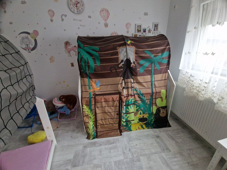 Pat copii casuta montesori cu cort separat