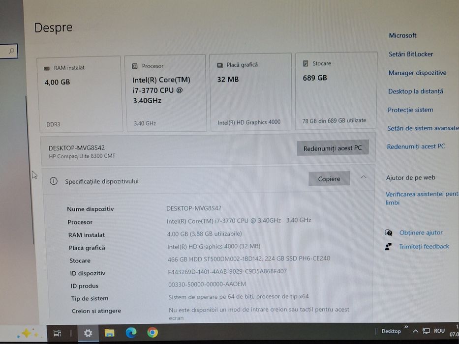 Unitate PC HP Intel Core I7