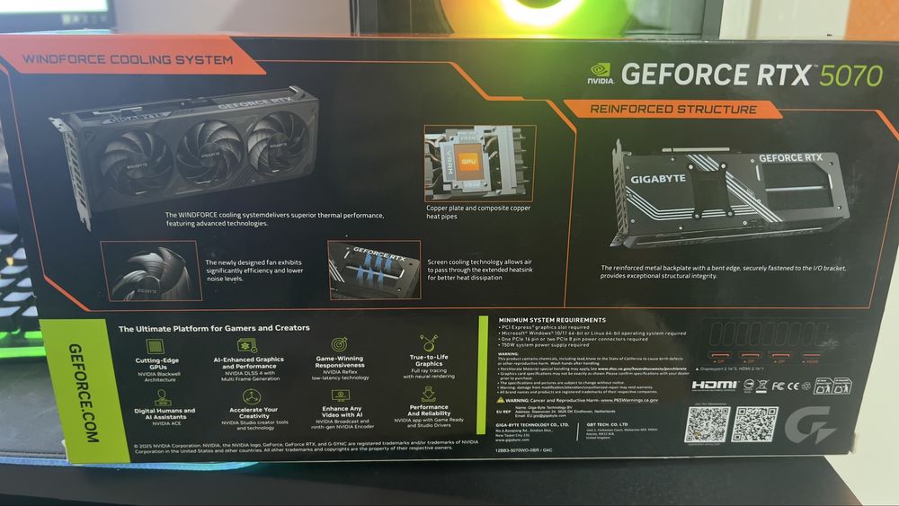 Продава се: RTX 5070 Gigabyte Windforce OC SFF 12GB