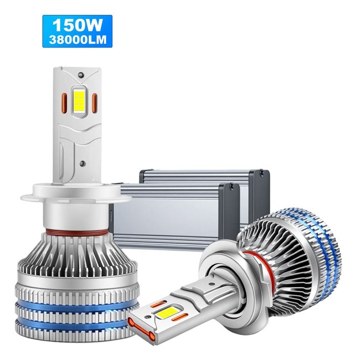 Set 2 Becuri LED H1 H4 H7 H8 H9 H11 HB3 HB4 9005 150W 38.000 Lm 6500K