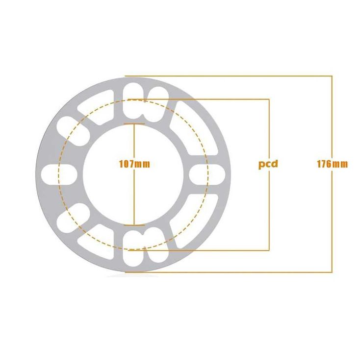 Алуминиеви проходни фланци за джанти 5 - 8 мм; за 4, 5 и 6 болта