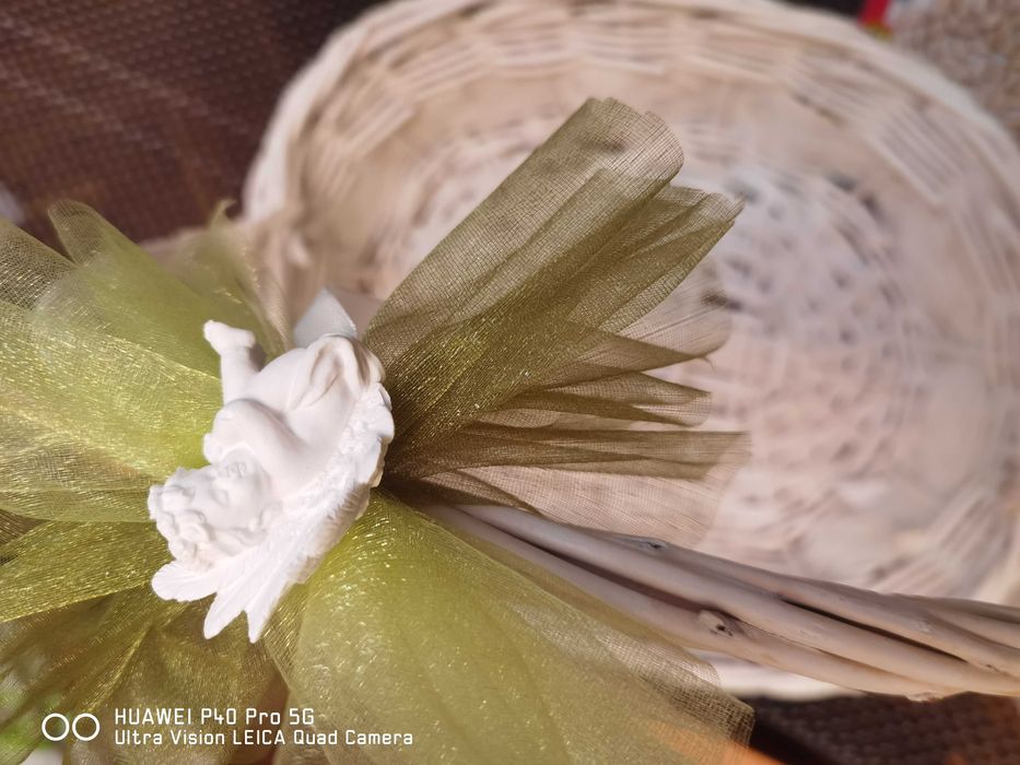 Наличен Комплект аксесоари за кръщене с кошница и хавлийка