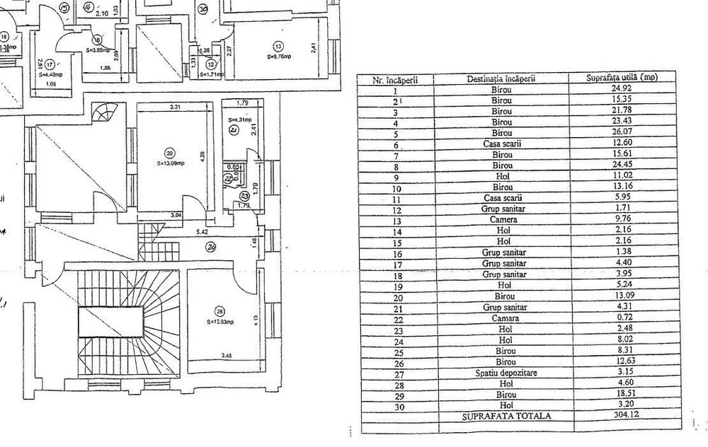 Spatiu birouri 12 camere