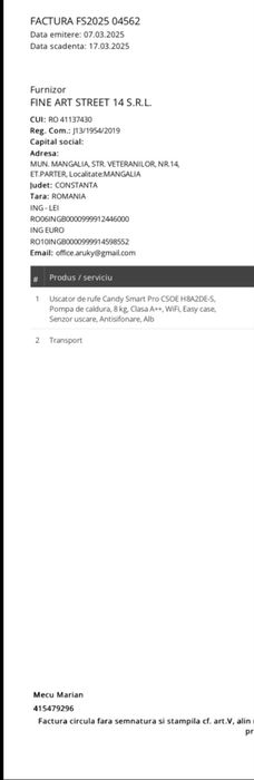 Uscator de rufe CANDY Smart PRO 3D