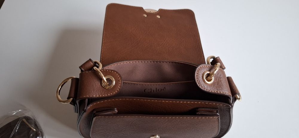 Дамска кожена кафява  чанта Chloe