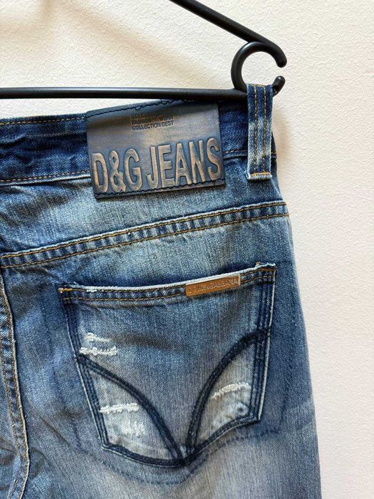 Светлосини slim дънки с изтъркан деним Dolce & Gabbana