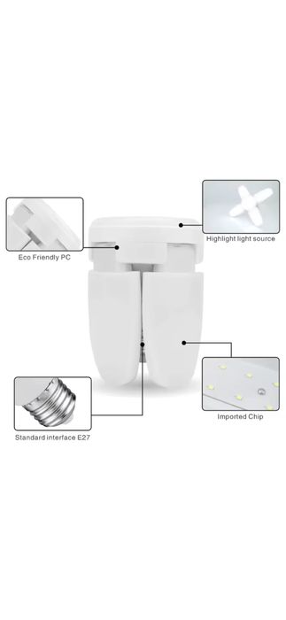 Регулируема мощна сгъваема LED крушка 100W E27