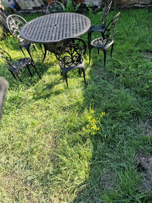 Masa cu 6 scaune din aluminiu pt terasa/ gradina