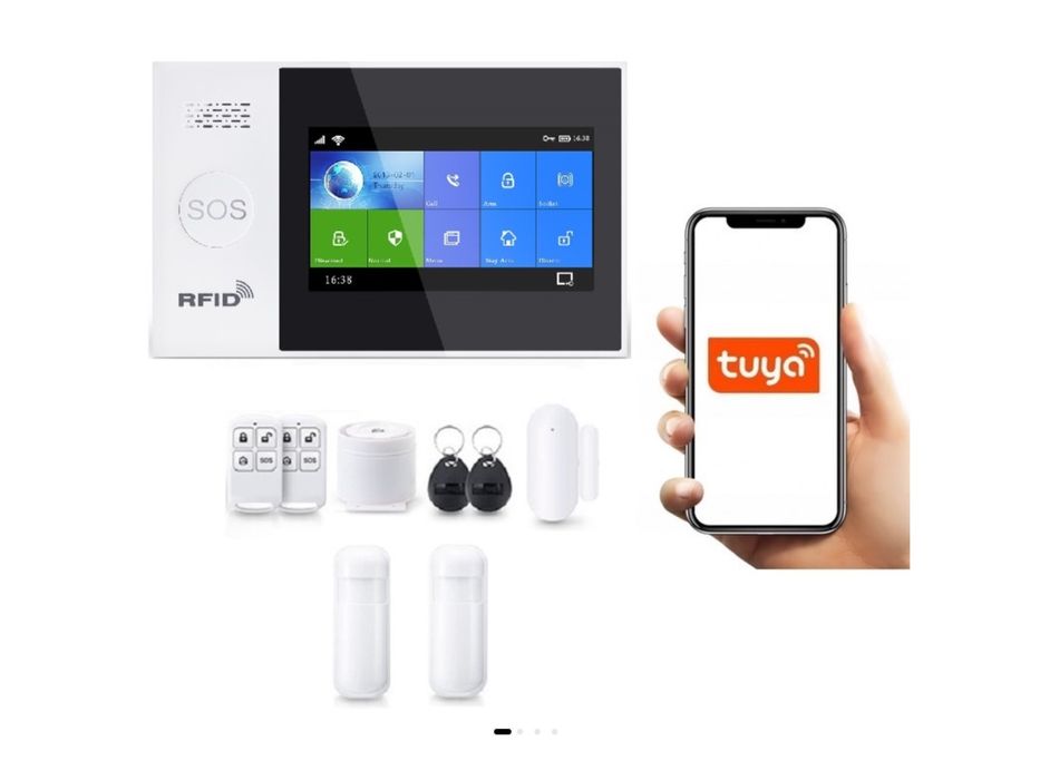 Alarma apartament Wireless LCD 4.3" Wifi GSM 4G, Onshop, Tuya Smart, 2x pir, Alb