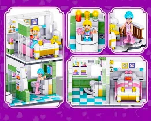 Конструктор къща Lucky girl 449 части СВЕТЕЩ тип лего конструктори