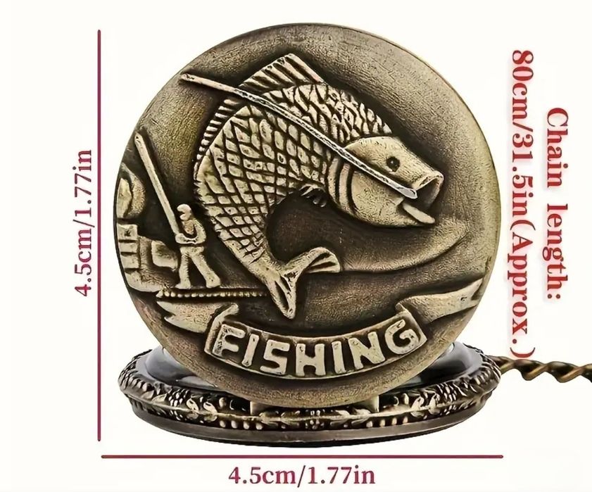 Подаръчен комплект: Часовник с ключодържател,Подарък за рибари/ловджии