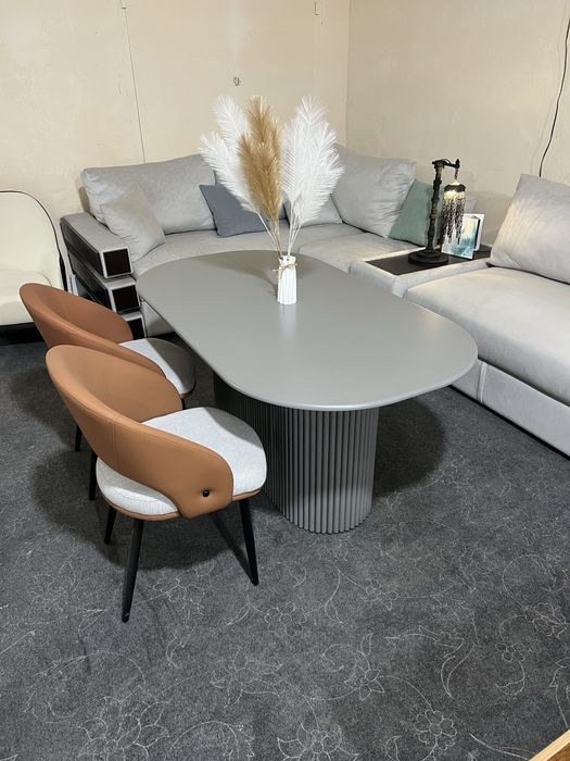 Стол гостиной крашеный серый 160*90