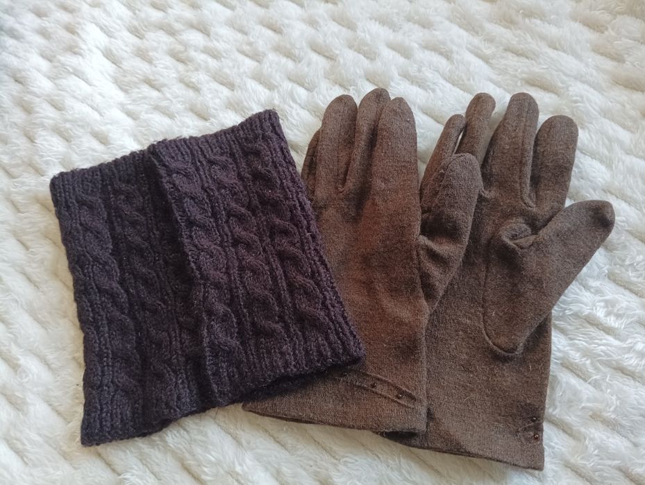 Перчатки и митинки.Комплект.