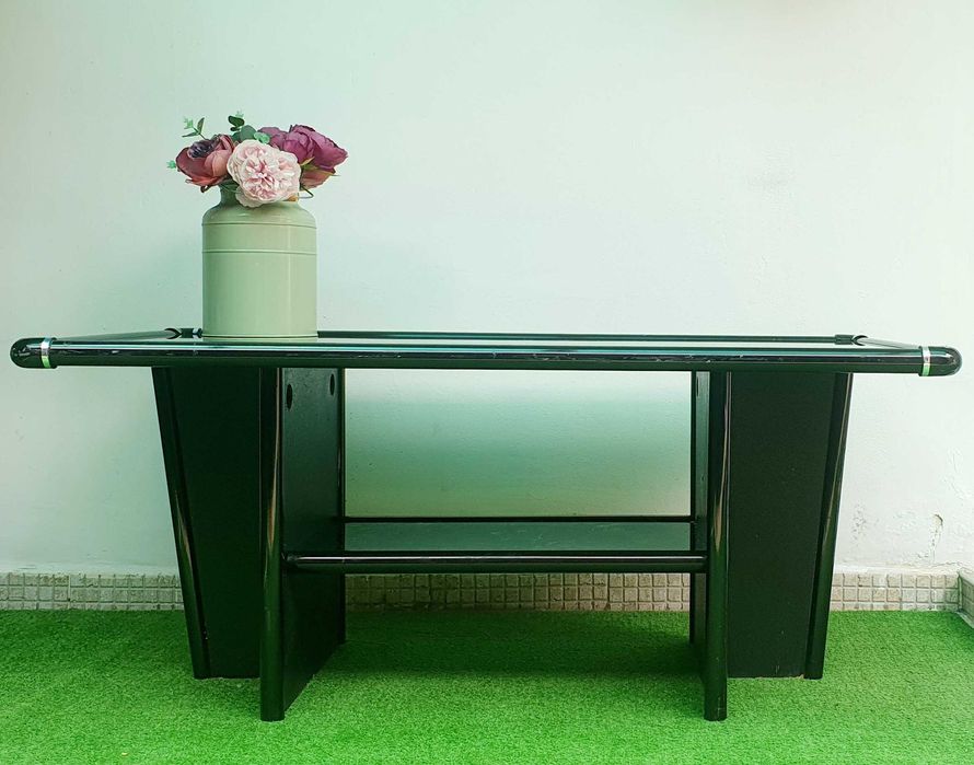 Маса за кафе със стъклен плот ефект "мрамор" малка