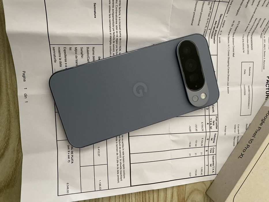 Google Pixel 10 PRO XL 256 GB, NOU , Factura , Garantie 2 ani