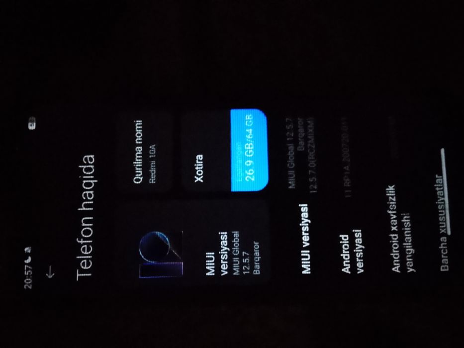 Redmi 10A holat boʻladi 4/64