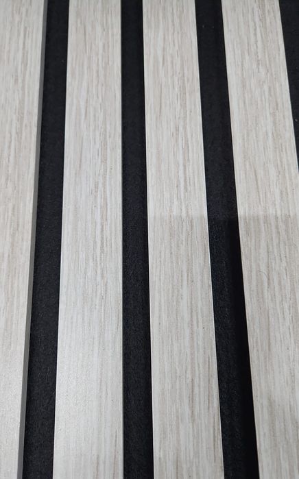 Panou Riflaj acustic MDF  Alb fistic 100x 275x 1cm