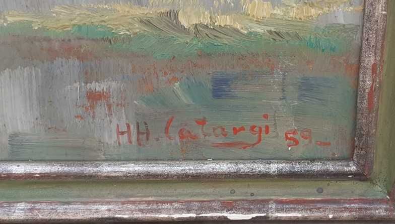 Tablou vechi - peisaj -  semnat datat  HH. Catargi 59