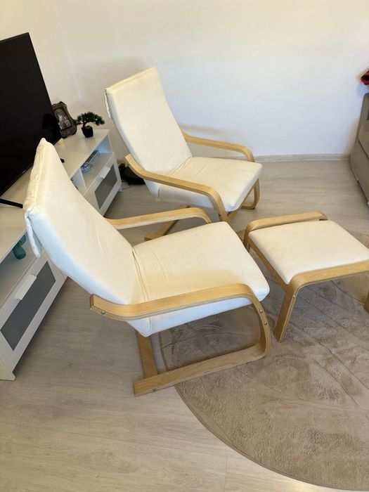 SET IKEA Balansoar 2 Bucati Si Taburet Pentru Picioare Mobila Design Unic Stare Buna Sarcina 120Kg Pret Negociabil