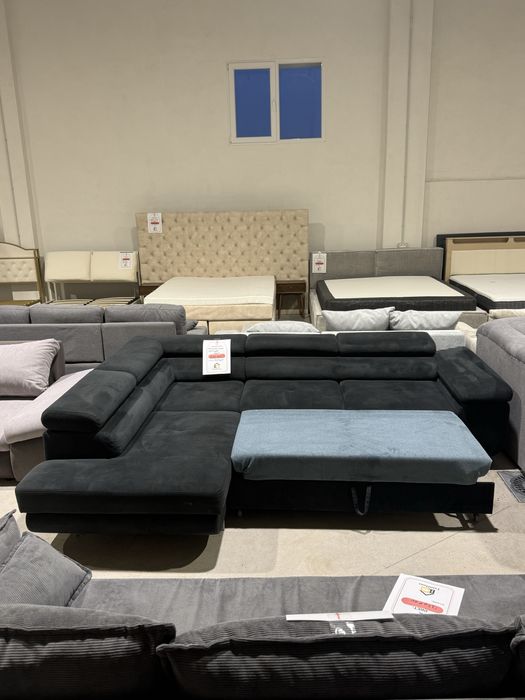 Coltar modern extensibil cu lada de depozitare-260x200 cm