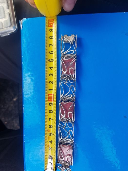 Bratara argint masiv 925,Mexico pietre roz, model deosebit